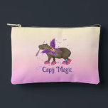 Capyfairy Accessory Pouch<br><div class="desc">A cute and funny design featuring an adorable capybara fairy holding a magic wand in her mouth,  surrounded by sparkling stars. She wears fashionable pink shoes. This playful and dreamy illustration is perfect for girls who love magical animals and fairy vibes.</div>