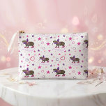 Capyfairy patterned accessory pouch<br><div class="desc">A cute and funny design featuring an adorable pattern with capybara fairy holding a magic wand in her mouth,  surrounded by sparkling stars. She wears fashionable pink shoes. This playful and dreamy illustration is perfect for girls who love magical animals and fairy vibes.</div>