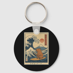 Capyra Calmly Surfing The Great Wave _1 Key Ring