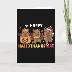 Capyra Christmas Halloween Costume Happy Hallothan Card