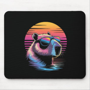 Capyra Cute Retro Animal Summer Vacation Beach Mouse Pad