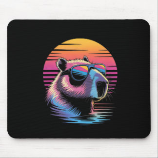 Capyra Cute Retro Animal Summer Vacation Beach  Mouse Pad