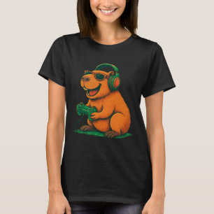 Capyra Funny Video Game Gamer Animal Lover Gaming  T-Shirt