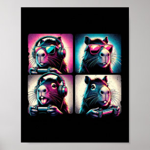 Capyra Funny Video Games Animal Photobooth Funny G Poster
