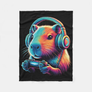 Capyra Gamer Funny Video Games Capyra 1 Fleece Blanket