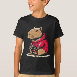 Capyra Gamer Funny Video Gaming Capy Rodent Boys K T-Shirt