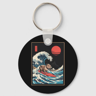 Capyra Japan Kanagawa Wave Animal Surfing Capyra Key Ring