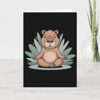 Capyra Meditating Cute Yoga Tee Yogi Meditation Card