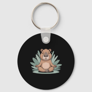 Capyra Meditating Cute Yoga Tee Yogi Meditation Key Ring