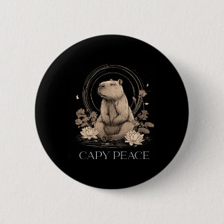 Capyra Peace Cute Yoga 6 Cm Round Badge