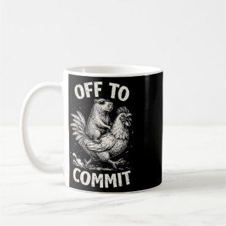 Capyra Riding Chicken Off To Commit Vintage Meme P Coffee Mug