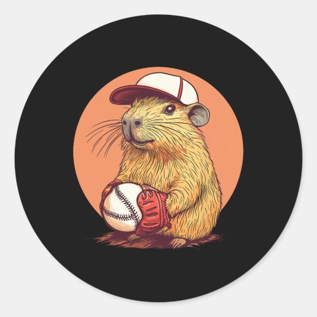 Capyra Sell Player In Cute Cap  Classic Round Sticker (Front)