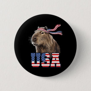 Capyra Usa Patriotic American Flag Men Women Kids  6 Cm Round Badge