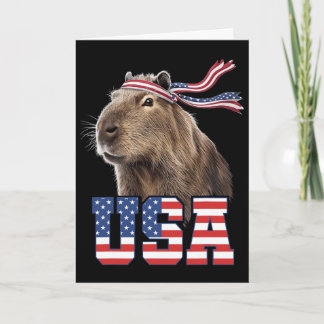 Capyra Usa Patriotic American Flag Men Women Kids  Card