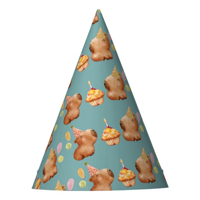 Capy's Capybara Carnival Party Hat (Front)