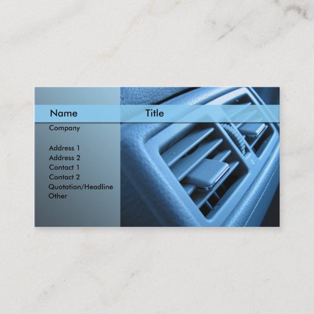 car air conditioner business card (Front)