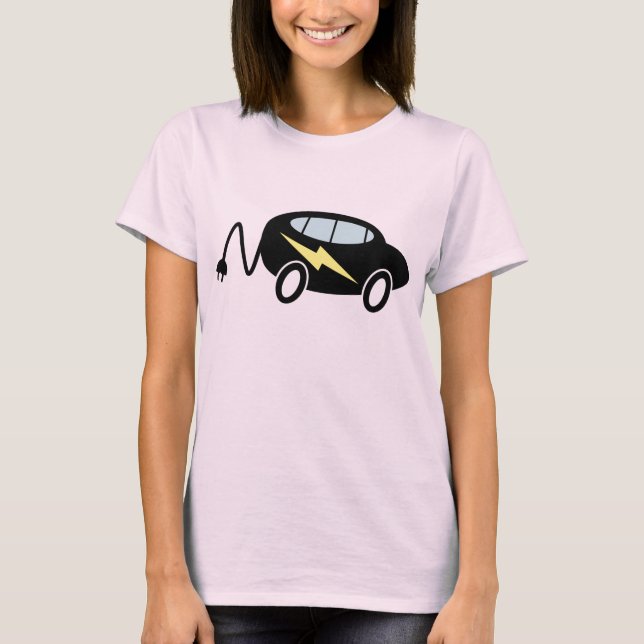 Car and lightning bolt with plug T-Shirt (Front)