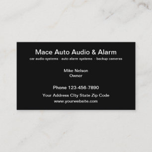 Car Audio And Security Systems Business Card