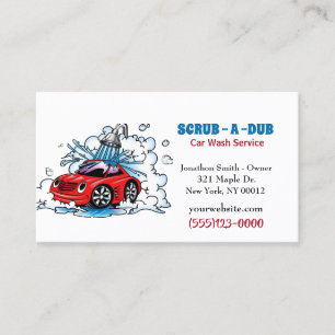 Car Auto Detail Car Wash Service Business Card