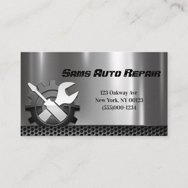Car Auto Mechanic Repair Service Business Card (Front)
