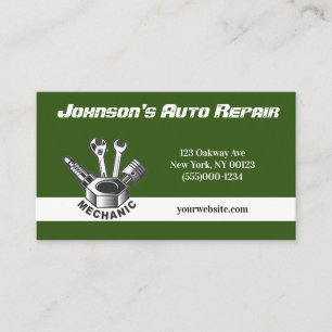 Car Auto Mechanic Repair Service Business Card