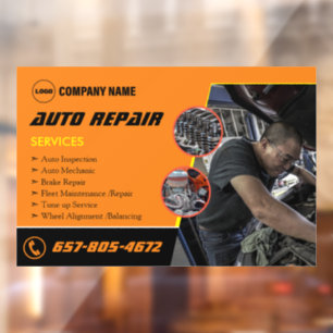 Car Auto Repair Custom Window Cling