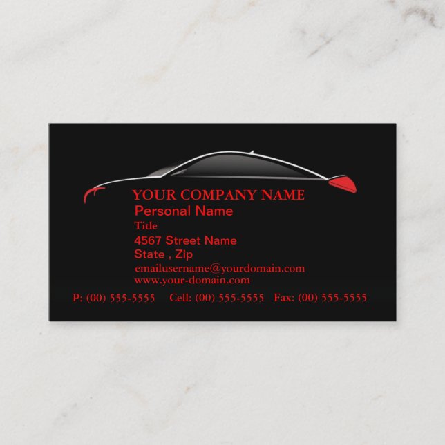 Car Automotive Service Sales Business Cards (Front)