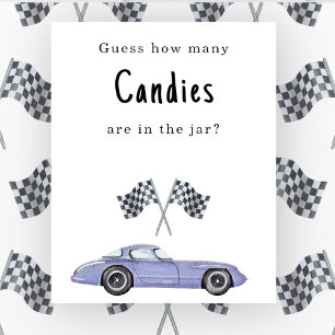 Car baby shower Guess how many candies game Poster