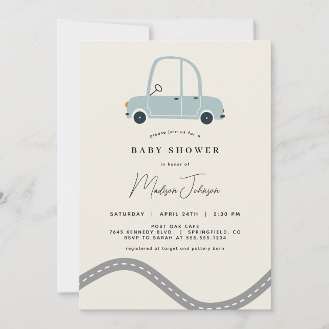 Car Baby Shower Invitation (Front)