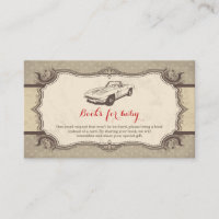 Car Baby Shower Vintage Retro Baby Request