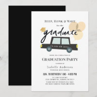 Car Balloons Drive-by Graduation Invitation