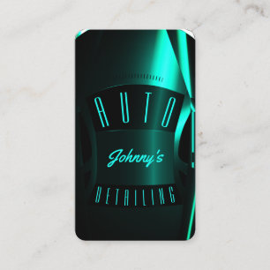 Car birds eye look teal stylish business card