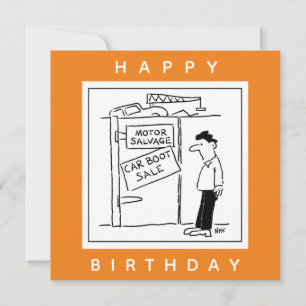 Car Breakers Scrapyard Car Boot Sale Cartoon Card