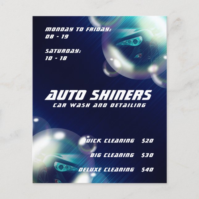 Car bubbles metallic texture  flyer (Front)