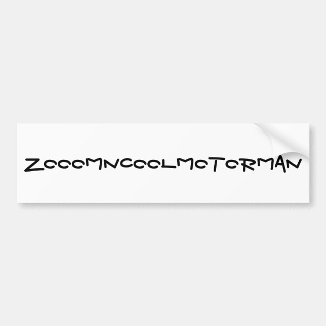 car bumper sticker ZoomNCoolMotorman  (Front)