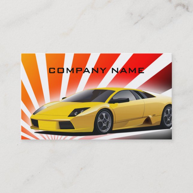 Car Business Card Red Orange Yellow (Front)