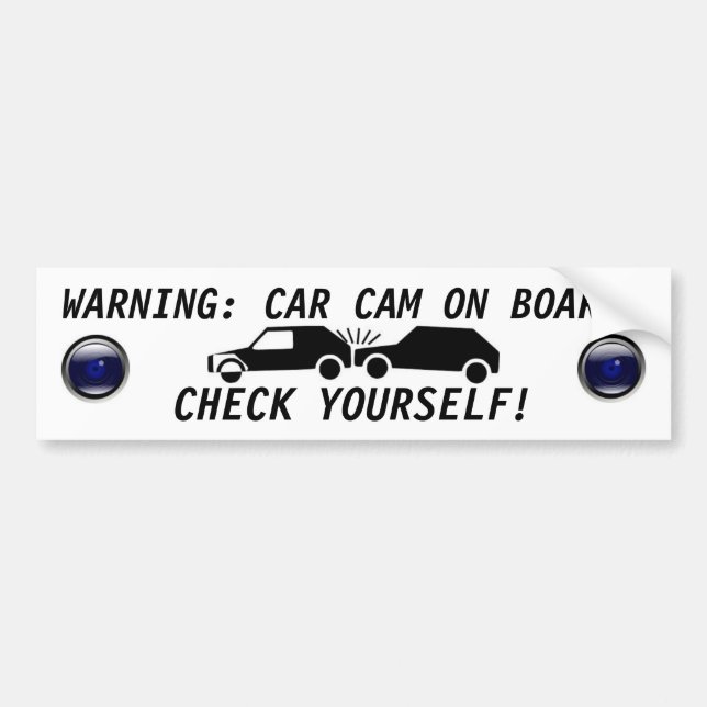 CAR CAM ON BOARD BUMPER STICKER (Front)
