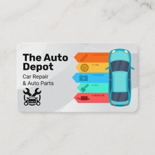 Car Care Auto Parts Services Supply Store Business Card