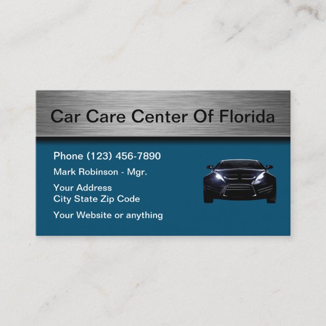 Car Care Automotive Business Card (Front)