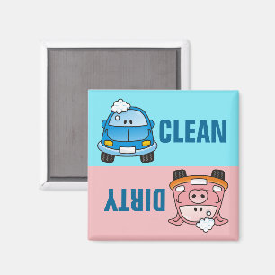 Car Cartoon Dish Washing Magnet
