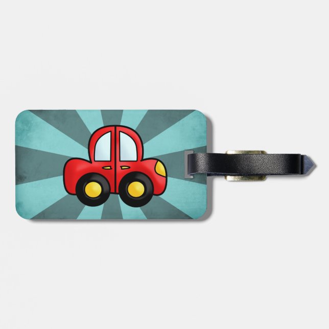 car cartoon luggage tag (Back Horizontal)