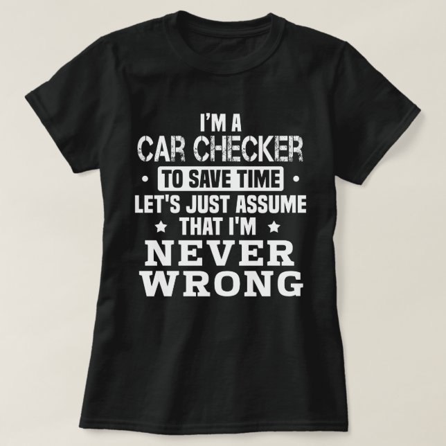 Car Chequered T-Shirt (Design Front)