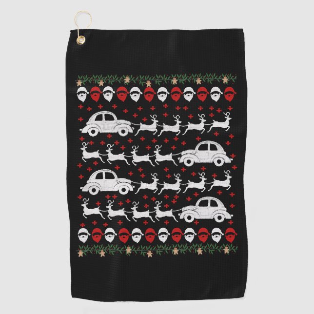 Car Christmas  Golf Towel (Front)