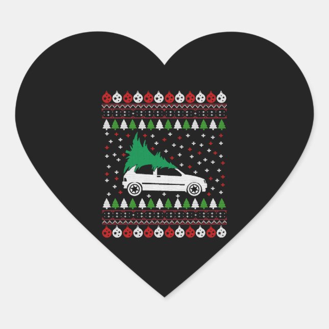 Car Christmas Heart Sticker (Front)