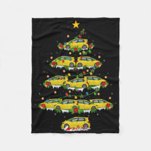 Car Christmas Tree Lights Santa Car Xmas T Shirt Fleece Blanket