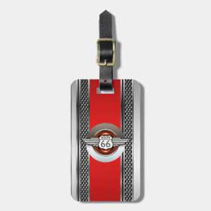 Car Chrome Route 66 Luggage Tag