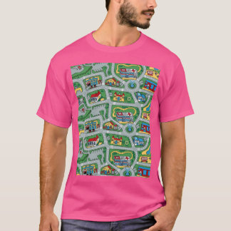 Car City Carpet Road Rug 90S Nostalgic Toy T-Shirt