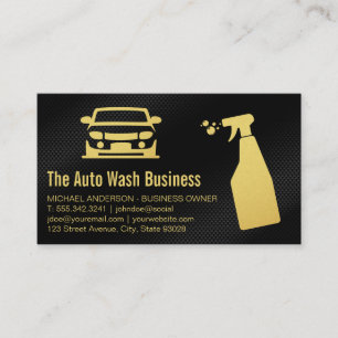 Car Cleaning Business Carbon Fibre Texture Business Card