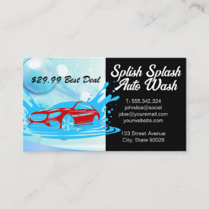 Car Cleaning Service Soap Bubbles Business Card