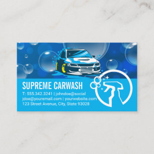 Car Cleaning Services   Bubbles   Spray Bottle Business Card